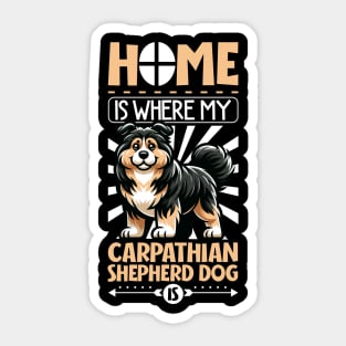 Home is with my Carpathian Shepherd Dog Sticker